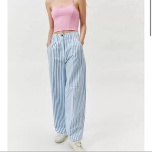 Urban Outfitters Striped Blue and White Women's Pants